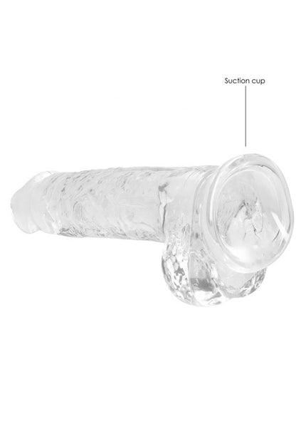 RealRock 8'' Realistic Dildo With Balls - Clear 20.3 cm Dong