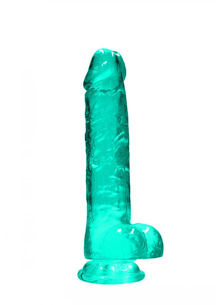 REALROCK 8'' Realistic Dildo With Balls - Turquoise 20.3 cm Dong
