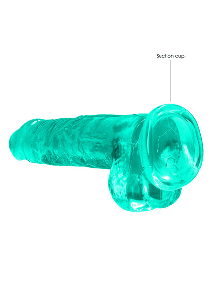 REALROCK 8'' Realistic Dildo With Balls - Turquoise 20.3 cm Dong