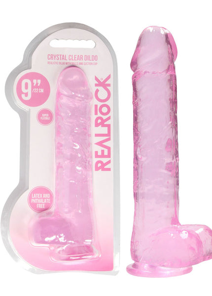 RealRock 9'' Realistic Dildo With Balls - Pink 22.9 cm Dong