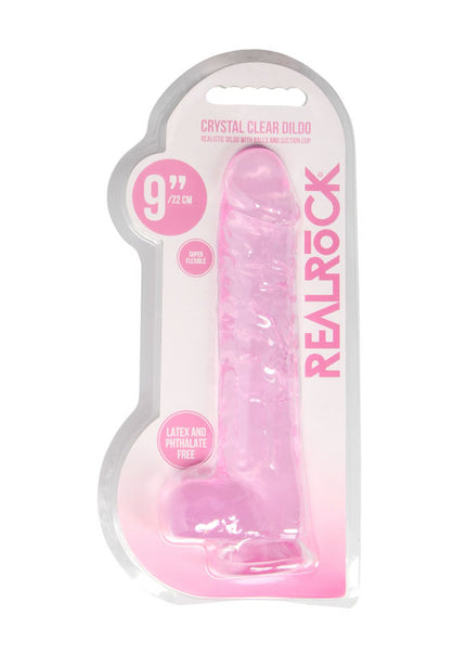 RealRock 9'' Realistic Dildo With Balls - Pink 22.9 cm Dong