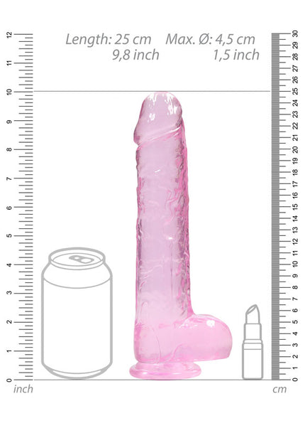 RealRock 9'' Realistic Dildo With Balls - Pink 22.9 cm Dong