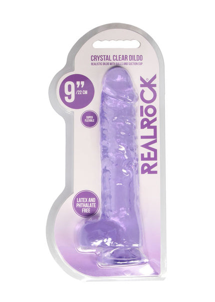 RealRock 9'' Realistic Dildo With Balls - Purple 22.9 cm Dong