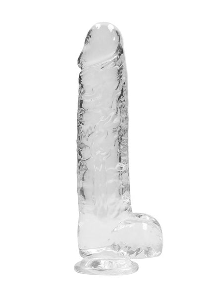 RealRock 9'' Realistic Dildo With Balls - Clear 22.9 cm Dong