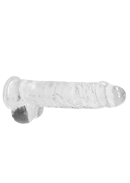 RealRock 9'' Realistic Dildo With Balls - Clear 22.9 cm Dong
