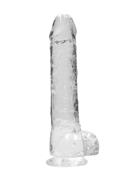 RealRock 9'' Realistic Dildo With Balls - Clear 22.9 cm Dong