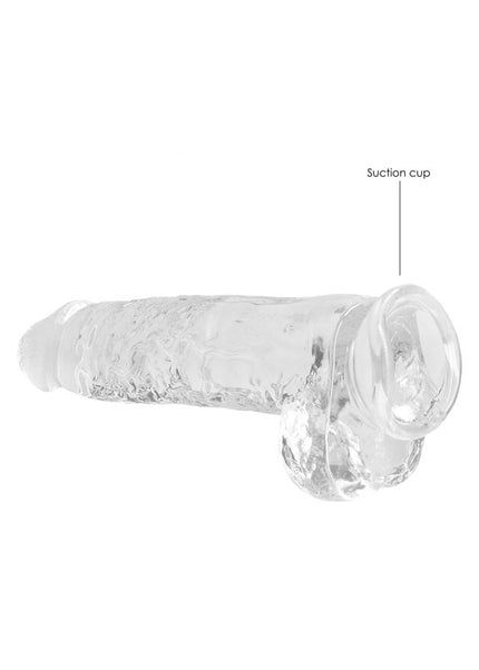 RealRock 9'' Realistic Dildo With Balls - Clear 22.9 cm Dong