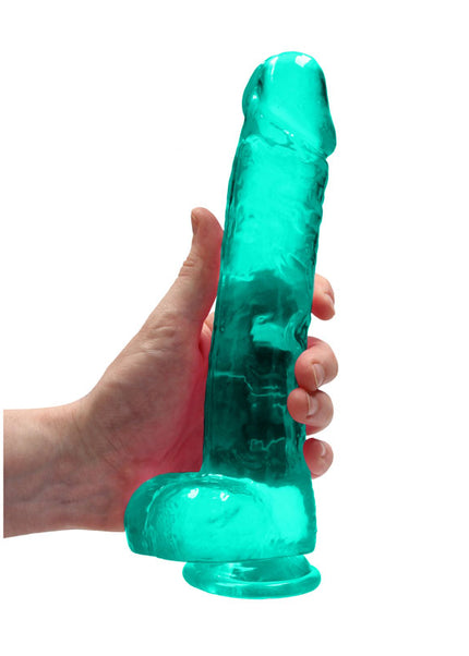 RealRock 9'' Realistic Dildo With Balls - Turquoise 22.9 cm Dong