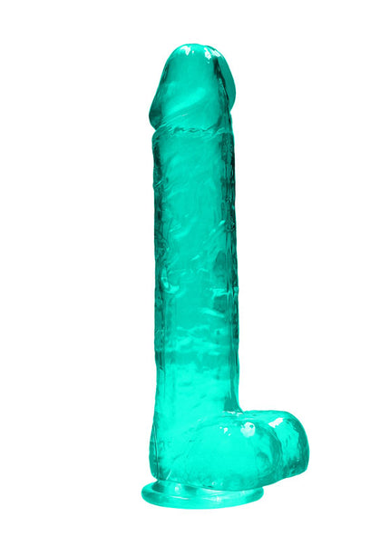 RealRock 9'' Realistic Dildo With Balls - Turquoise 22.9 cm Dong