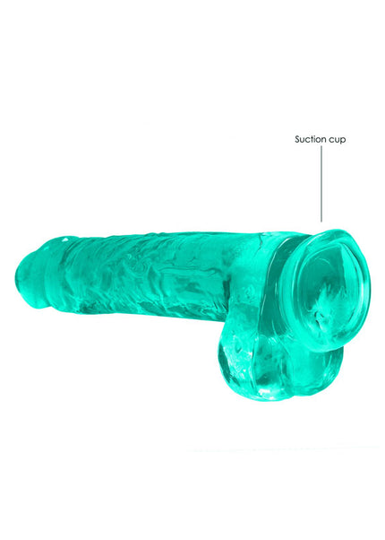 RealRock 9'' Realistic Dildo With Balls - Turquoise 22.9 cm Dong