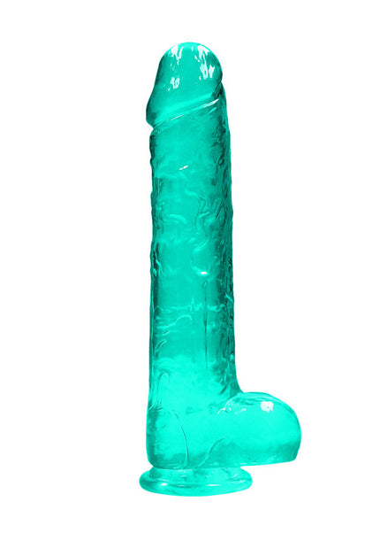 RealRock 9'' Realistic Dildo With Balls - Turquoise 22.9 cm Dong