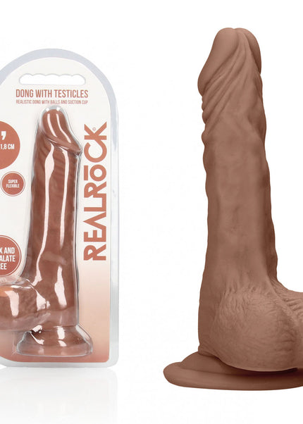 REALROCK 8'' Realistic Dong with Balls - Tan - Tan 20.3 cm Dong