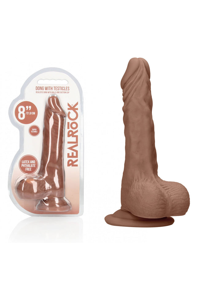 REALROCK 8'' Realistic Dong with Balls - Tan - Tan 20.3 cm Dong