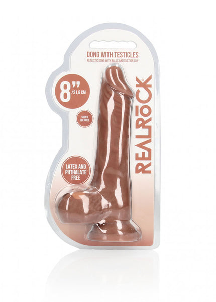 REALROCK 8'' Realistic Dong with Balls - Tan - Tan 20.3 cm Dong