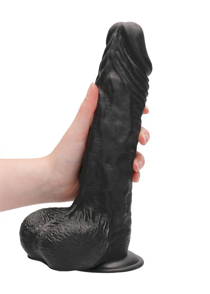 REALROCK 10'' Realistic Dong with Balls - Black - Black 25.4 cm Dong