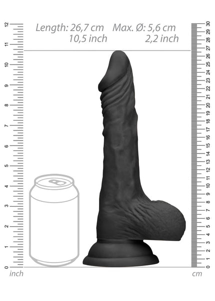 REALROCK 10'' Realistic Dong with Balls - Black - Black 25.4 cm Dong