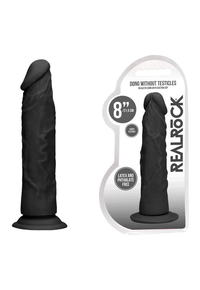 REALROCK 8'' Realistic Dildo - Black 20.3 cm Dong