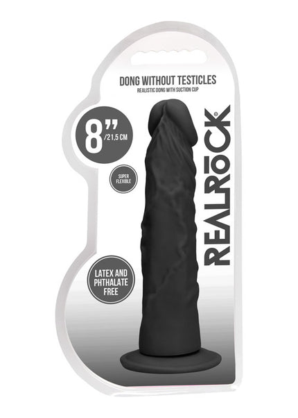 REALROCK 8'' Realistic Dildo - Black 20.3 cm Dong