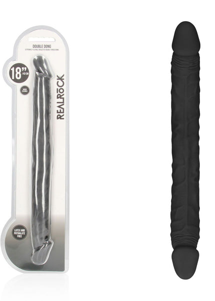 REALROCK 18'' Double Dildo - Black - Black 46 cm Double Dong
