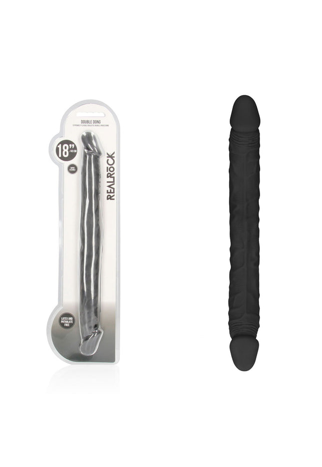 REALROCK 18'' Double Dildo - Black - Black 46 cm Double Dong