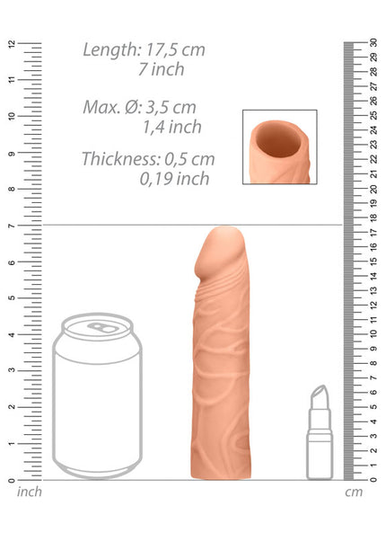REALROCK 7'' Penis Extender - Flesh 17.8 cm Penis Extension Sleeve