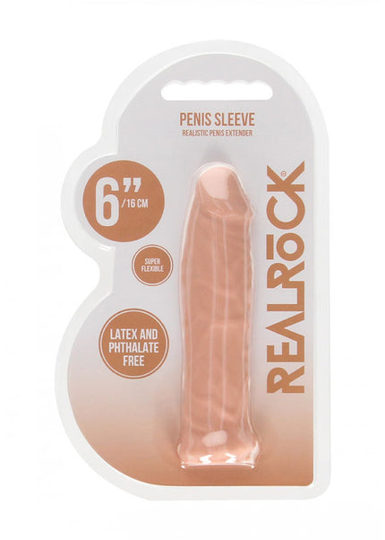 REALROCK 6'' Realistic Penis Sleeve - Flesh 15.2 cm Penis Extension Sleeve