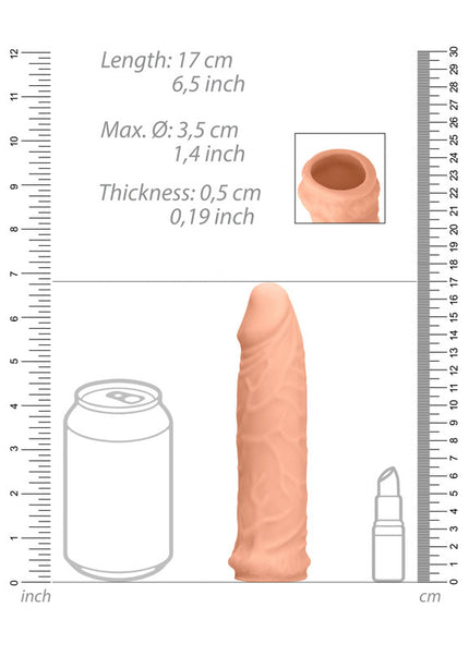 REALROCK 6'' Realistic Penis Sleeve - Flesh 15.2 cm Penis Extension Sleeve