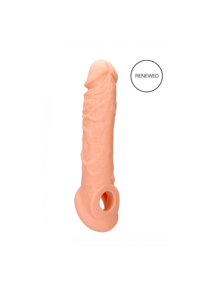 REALROCK 8'' Realistic Penis Extender with Rings - Flesh 20.3 cm Penis Extension Sleeve