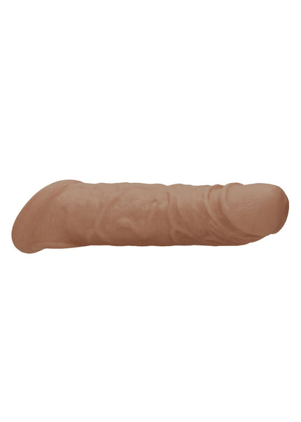 REALROCK 8'' Realistic Penis Extender with Rings - Tan - Tan 20.3 cm Penis Extension Sleeve