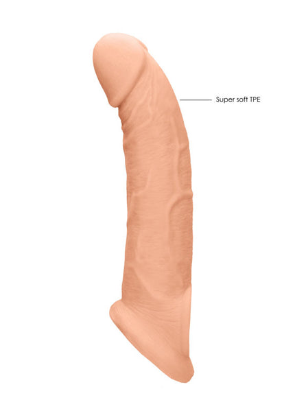 REALROCK 9'' Realistic Penis Extender with Rings - Flesh 22.9 cm Penis Extension Sleeve