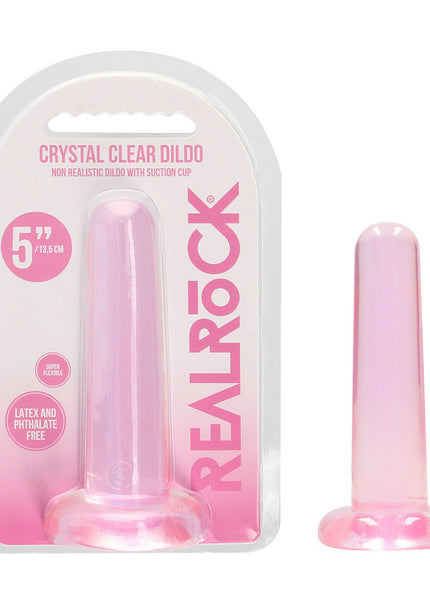 REALROCK Non Realistic Dildo With Suction Cup - 13.5 cm - Pink 13.5 cm Dong