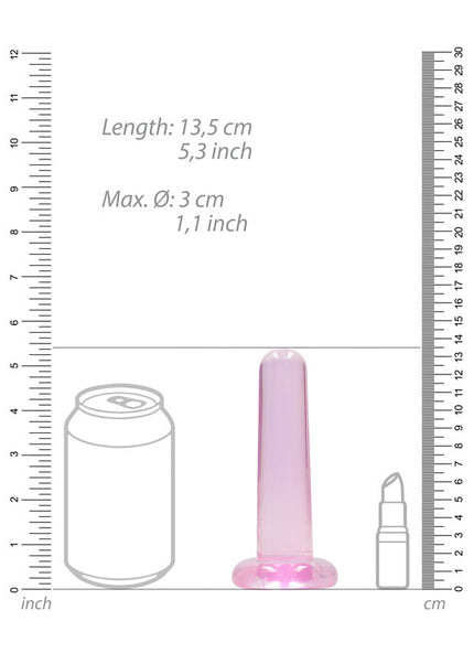 REALROCK Non Realistic Dildo With Suction Cup - 13.5 cm - Pink 13.5 cm Dong