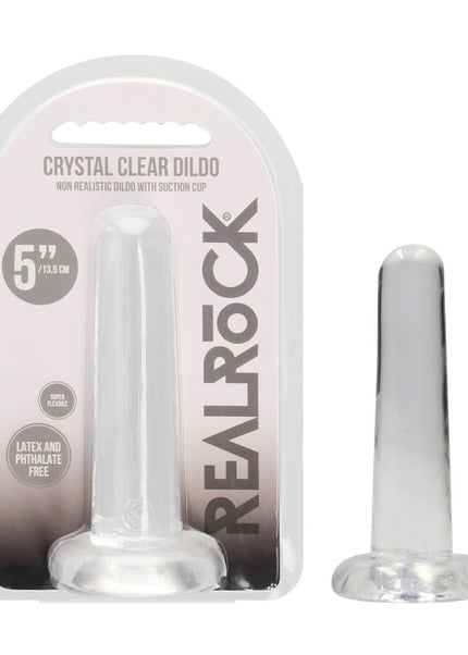 REALROCK Non Realistic Dildo With Suction Cup - 13.5 cm - Clear 13.5 cm Dong