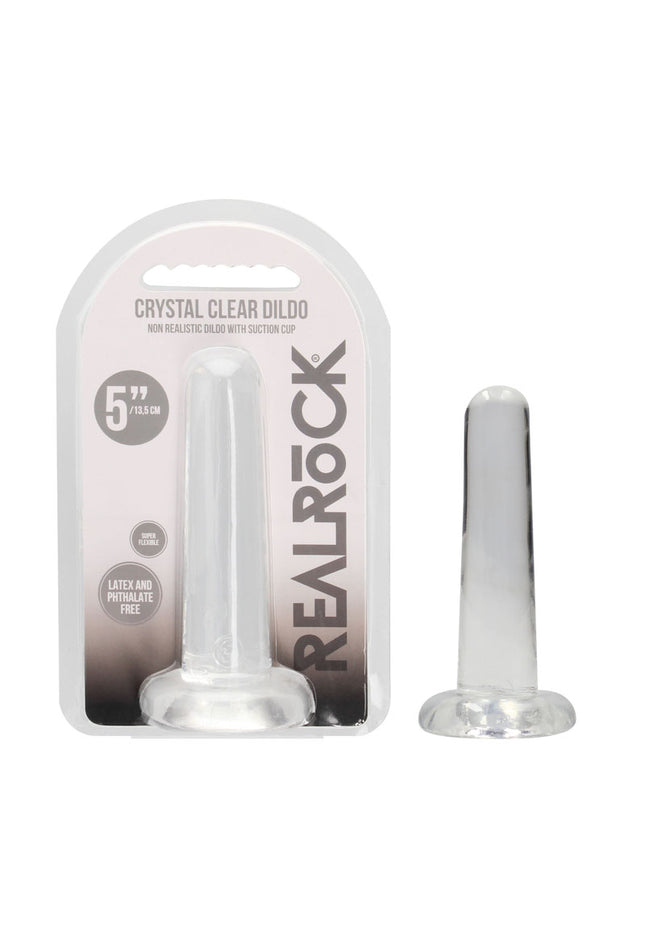 REALROCK Non Realistic Dildo With Suction Cup - 13.5 cm - Clear 13.5 cm Dong