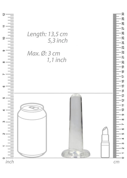 REALROCK Non Realistic Dildo With Suction Cup - 13.5 cm - Clear 13.5 cm Dong
