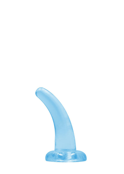 REALROCK Non Realistic Dildo With Suction Cup - 11.5 cm - Blue - Blue 11.5 cm Curved Pegging Dong