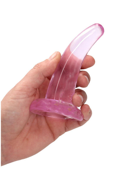 REALROCK Non Realistic Dildo With Suction Cup - 11.5 cm - Pink 11.5 cm Curved Pegging Dong