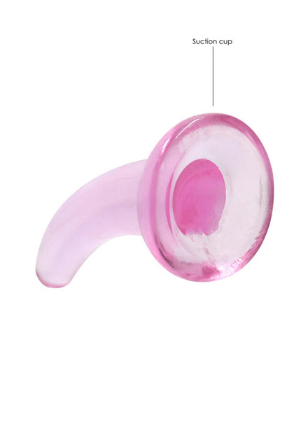 REALROCK Non Realistic Dildo With Suction Cup - 11.5 cm - Pink 11.5 cm Curved Pegging Dong