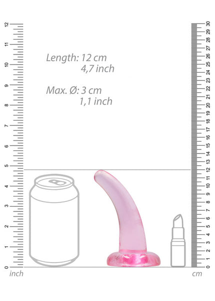 REALROCK Non Realistic Dildo With Suction Cup - 11.5 cm - Pink 11.5 cm Curved Pegging Dong