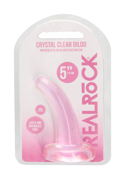 REALROCK Non Realistic Dildo With Suction Cup - 11.5 cm - Pink 11.5 cm Curved Pegging Dong