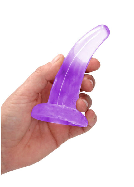 REALROCK Non Realistic Dildo With Suction Cup - 11.5 cm - Purple 11.5 cm Curved Pegging Dong