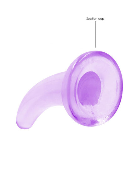 REALROCK Non Realistic Dildo With Suction Cup - 11.5 cm - Purple 11.5 cm Curved Pegging Dong