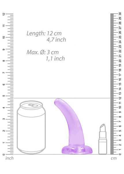 REALROCK Non Realistic Dildo With Suction Cup - 11.5 cm - Purple 11.5 cm Curved Pegging Dong