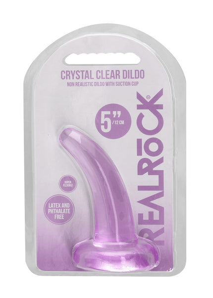 REALROCK Non Realistic Dildo With Suction Cup - 11.5 cm - Purple 11.5 cm Curved Pegging Dong
