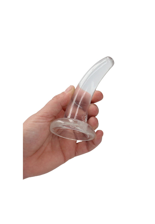 REALROCK Non Realistic Dildo With Suction Cup - 11.5 cm - Clear 11.5 cm Curved Pegging Dong