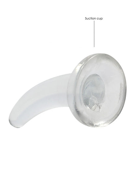 REALROCK Non Realistic Dildo With Suction Cup - 11.5 cm - Clear 11.5 cm Curved Pegging Dong