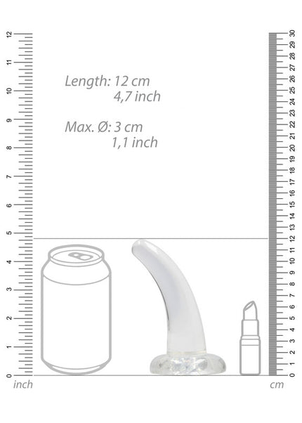 REALROCK Non Realistic Dildo With Suction Cup - 11.5 cm - Clear 11.5 cm Curved Pegging Dong