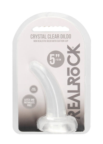 REALROCK Non Realistic Dildo With Suction Cup - 11.5 cm - Clear 11.5 cm Curved Pegging Dong