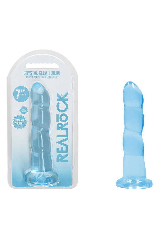 REALROCK Dildo With Suction - 17 cm - Blue - Blue 17 cm Dildo