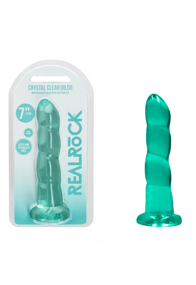 REALROCK Dildo With Suction - 17 cm - Turquoise - Turquoise 17 cm Dildo
